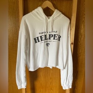 White cropped hoodie